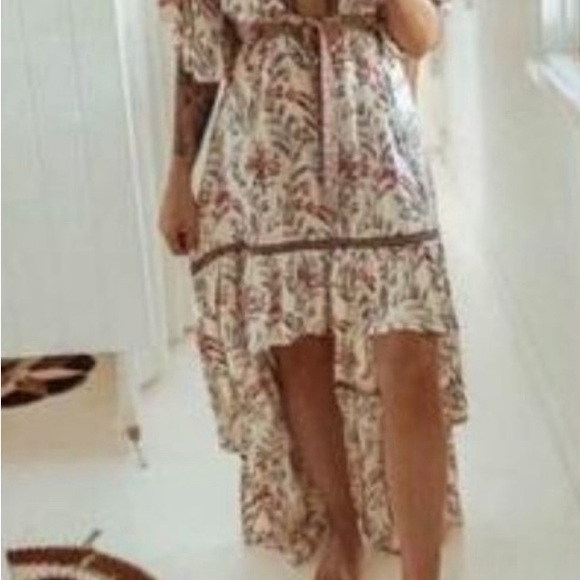 New Boho Summer Floral Hi Low Open Back Dress - Picture 11 of 12